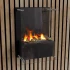 Yosemite Black Water Vapor Fireplace - Wall-Mounted Opti-myst Fireplace with Large Glass Front