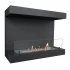 Dakota - Black three sided bioethanol fireplace 90 cm wide