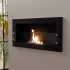 Texas biofire - Black wall mounted bioethanol fireplace with safety glass