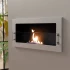 Texas bioethanol fireplace - white wall mounted bioethanol fireplace with safety glass