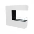 Three-sided freestanding bio ethanol fireplace in white