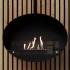 Halifax Black Oval Suspended Bioethanol Fireplace 80 cm