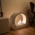 Floor Fireplace with Wide Arch in White