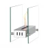 Small tabletop bio fireplace of steel and glass