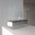 Steel and glass tabletop bio fireplace in square design