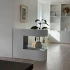 Three-sided freestanding bio ethanol fireplace in white