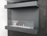 Dakota - Black three sided bioethanol fireplace 90 cm wide