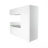 Three-sided freestanding bio ethanol fireplace in white