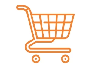 Shopping cart icon orange