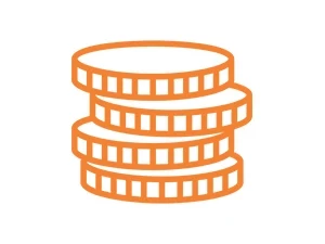 Coins icon orange